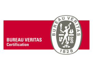 Bureau Veritas Certification med röd bakgrund